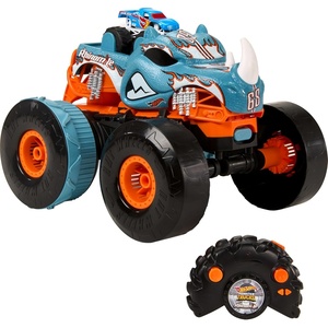 image:imageHot Wheels Monster Trucks RC Toy RemoteControl Transforming Rhinomite in 112 Scale amp 164 Scale Race Ace Converts into Launcher Connects to TrackRhinomite