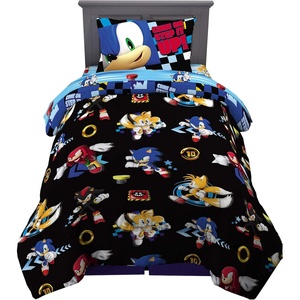 image:imageHot Wheels Race Track 4 Piece Toddler Bed Set  Super Soft amp Cozy Reversible Microfiber Comforter and Sheets Officially Licensed Product by FrancoSonic the Hedgehog