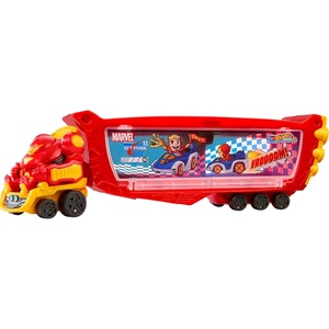 image:imageHot Wheels RacerVerse Marvel Hulkbuster Hauler Transport amp Store Up to 10 Toy Vehicles Detachable Cab with FlipUp Helmet amp NonRemovable FigureHauler