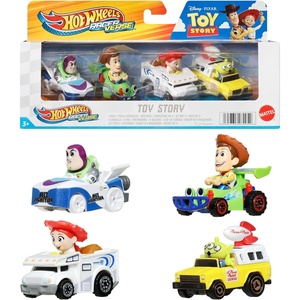 image:imageHot Wheels RacerVerse Set of 4 DieCars 164 Scale Toy Cars Optimized for Driving on Tracks with Pop Culture Characters as DriversToy Story 30th
