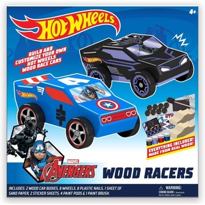 image:imageHot Wheels Tara Toy 2pk Wood Racer  Black PantherCapt America 58787Multi