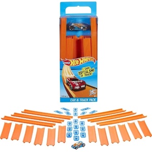 image:imageHot Wheels Toy Car Straight Track Set with 37 Component Building Parts amp 164 Scale VehicleTrack Pack