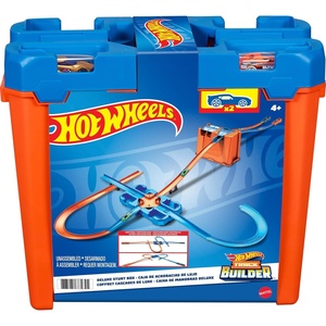 image:imageHot Wheels Toy Car Track Builder Playset Deluxe Stunt Box with 25 Component Parts amp 164 Scale Vehicle Amazon ExclusivePlayset