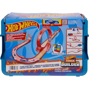 image:imageHot Wheels Toy Car Track Set Track Builder Playset Flame Stunt Pack with 16 Component Parts amp 164 Scale Vehicle in Modular Storage ContainerModern