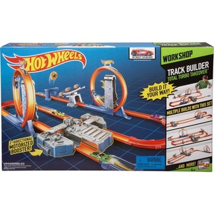 image:imageHot Wheels Toy Car Track Set Track Builder Playset Total Turbo Takeover with 164 Scale Vehicle Motorized Booster amp Multiple ConfigurationsPlayset