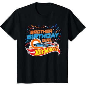 image:imageKids Hot Wheels Birthday Confetti Brother of Birthday Girl TShirtBlack