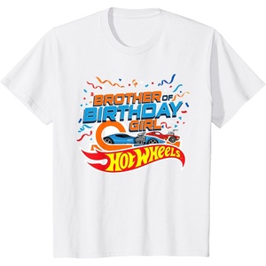 image:imageKids Hot Wheels Birthday Confetti Brother of Birthday Girl TShirtWhite