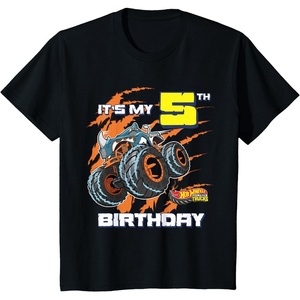 image:imageKids Hot Wheels Monster Trucks  Its My 5th Birthday TShirtBlack