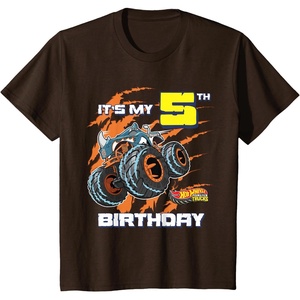 image:imageKids Hot Wheels Monster Trucks  Its My 5th Birthday TShirtBrown