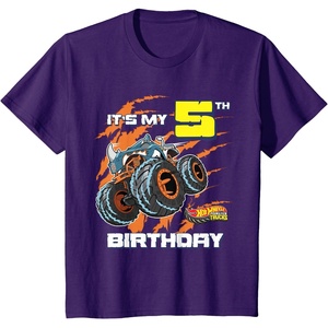 image:imageKids Hot Wheels Monster Trucks  Its My 5th Birthday TShirtPurple