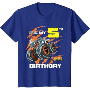 image:imageKids Hot Wheels Monster Trucks  Its My 5th Birthday TShirtRoyal Blue