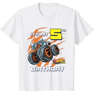 image:imageKids Hot Wheels Monster Trucks  Its My 5th Birthday TShirtWhite