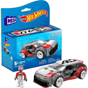 image:imageMEGA Hot Wheels Building Toy Race Car Playset Audi RS 6 GTO Concept with 77 Pieces 1 Micro Action Figure Driver Grey Kids Age 5 YearsGrey