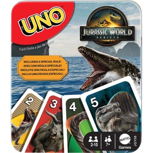 image:imageMattel Games UNO F1 Card Game for Kids Families Travel amp Camping Deck Features Images from the World of Formula 1 RacingUNO Jurassic World