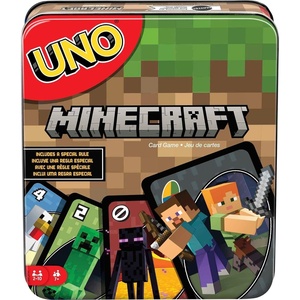 image:imageMattel Games UNO F1 Card Game for Kids Families Travel amp Camping Deck Features Images from the World of Formula 1 RacingUNO Minecraft