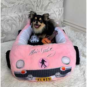image:imageMegatoys Hot Wheels Plush Car Pet Bed  Themed Blue Car Design for Dogs and Cats with Toy Steering Wheel and TireElvis