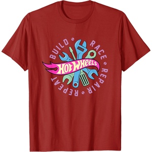 image:imageHot Wheels  Build Race Repair Repeat TShirtCranberry Red