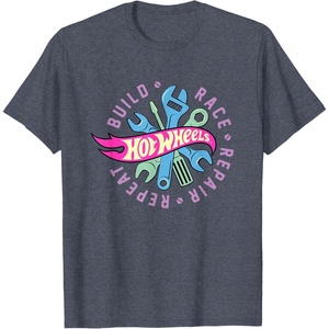 image:imageHot Wheels  Build Race Repair Repeat TShirtHeather Blue