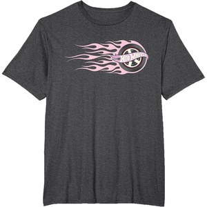 image:imageHot Wheels  Pink Flaming Tire TShirtDark Heather Grey
