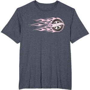 image:imageHot Wheels  Pink Flaming Tire TShirtHeather Blue