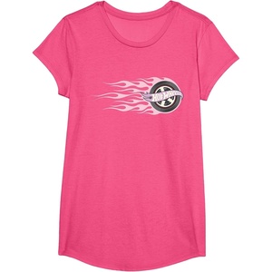 image:imageHot Wheels  Pink Flaming Tire TShirtPink Heather