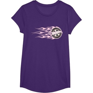 image:imageHot Wheels  Pink Flaming Tire TShirtPurple
