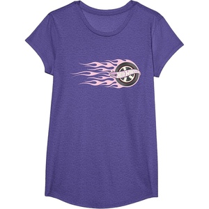 image:imageHot Wheels  Pink Flaming Tire TShirtPurple Heather
