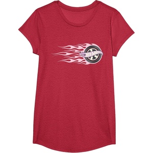 image:imageHot Wheels  Pink Flaming Tire TShirtRed Heather