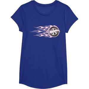 image:imageHot Wheels  Pink Flaming Tire TShirtRoyal Blue