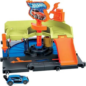 image:imageHot Wheels City Toy Track Set Downtown Express Car Wash Playset with 164 Scale Vehicle Foam Roller amp Drying Flaps