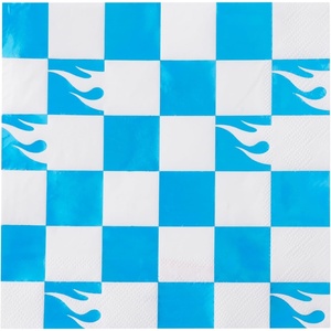 image:imageBonjour Fte Hot Wheels Blue Foil Checker Napkins Pack of 20 65